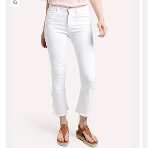 Citizens of Humanity Drew Fray High-Rise Cropped Flare White Jeans